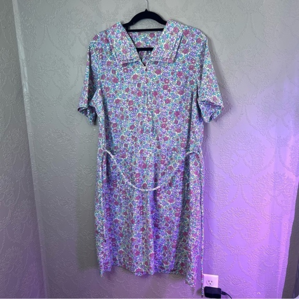 Floral Short Sleeve Dress Vintage Just for Women 18 1/2 great condition